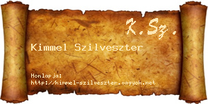 Kimmel Szilveszter névjegykártya